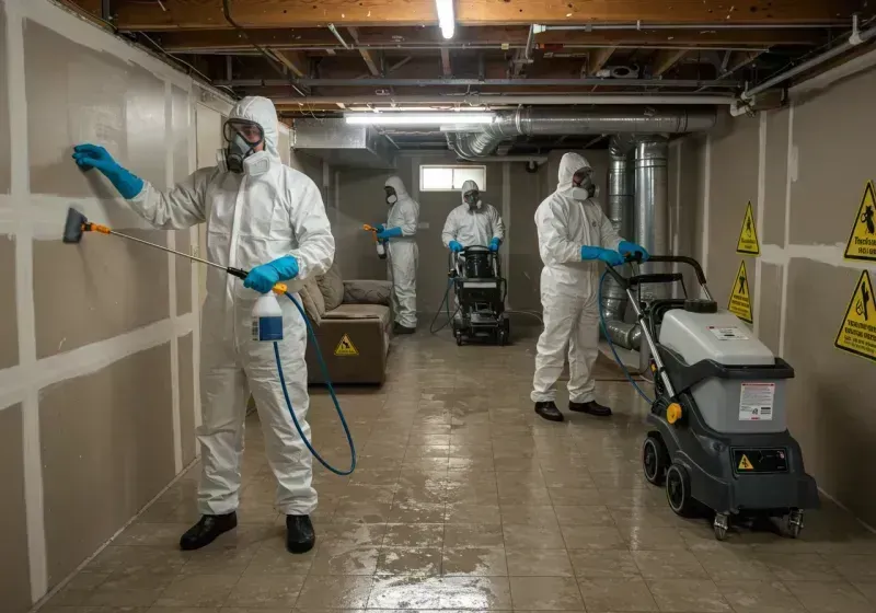 Basement Moisture Removal and Structural Drying process in Princeton, IN